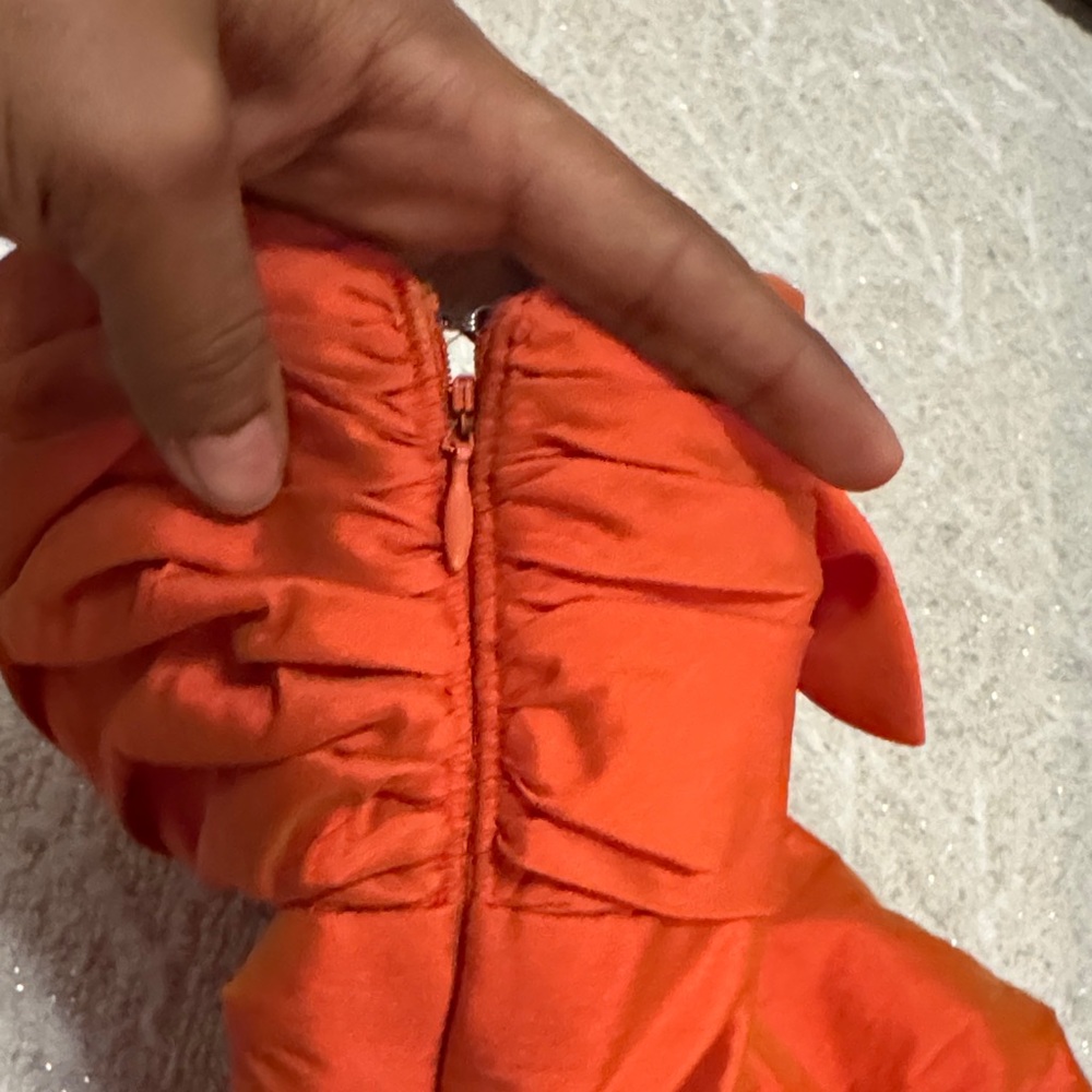 Vintage Betsy & Adam Strapless orange mini bubble Dress YTK / Halloween size 8 - Picture 7 of 8